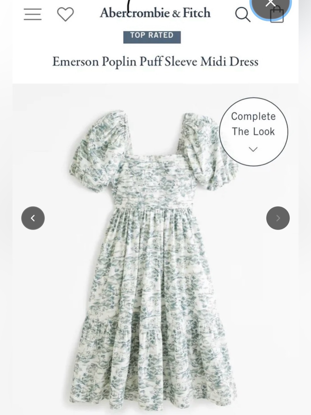 Abercrombie & Fitch Sage Green Toile Emerson Midi Dress XL